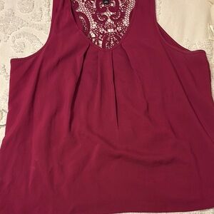 Elegant Lace-Back Burgundy Top